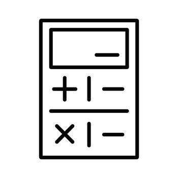 Outline Symbol for Math, Accounting, Calculation, and Financial Operations vector