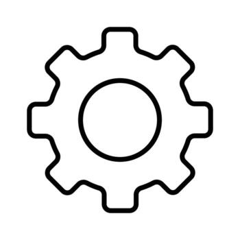 contorno símbolo para ajustes, configuración, mecánica, y sistema opciones vector