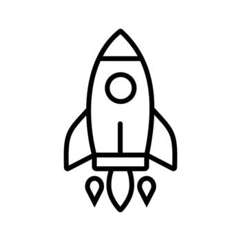 Simple Line Icon representing Blast Off, Growth, and New Projects vector