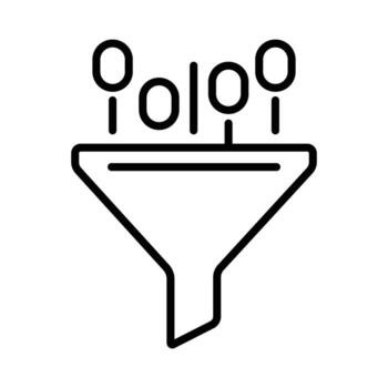 Outline Symbol for Sorting, Refinement, Analytics, and Process Flow vector