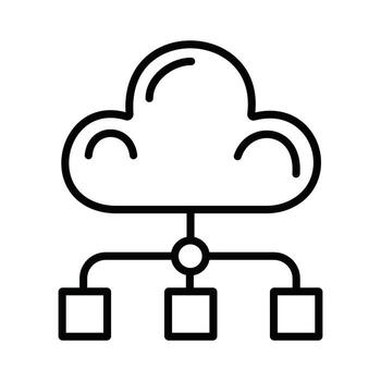 Outline Graphic Showing Data Connection to Multiple Devices Servers vector