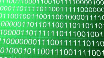 Neon- hell Grün binär Daten Digital fließen Hintergrund Animation video