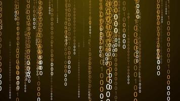 warm Orange binär Code Digital Daten Regen Hintergrund video