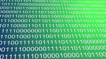 luminosa verde leggero digitale binario dati sfondo animazione video
