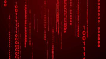 Intense Red Binary Code Digital Security Alert Background video
