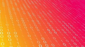 Warm Orange Pink Binary Code Data Stream Background video