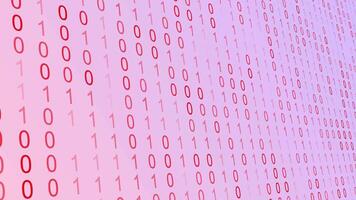 Sanft Rosa binär Code Daten fließen blass Hintergrund video