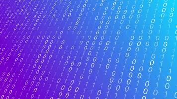 hell Blau violett binär Code fließend abstrakt Hintergrund video