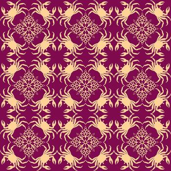 crab pattern design vector