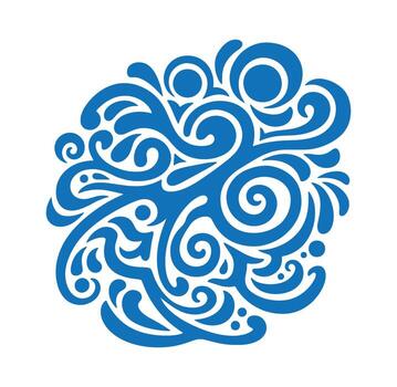 Decorative blue swirls and curves design element for graphic design and backgrounds vector