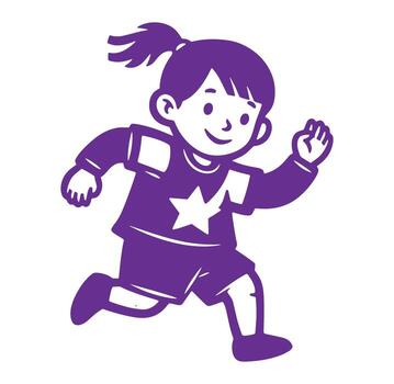 Smiling girl running in sports uniform ready for a game or exercise fun activity vector