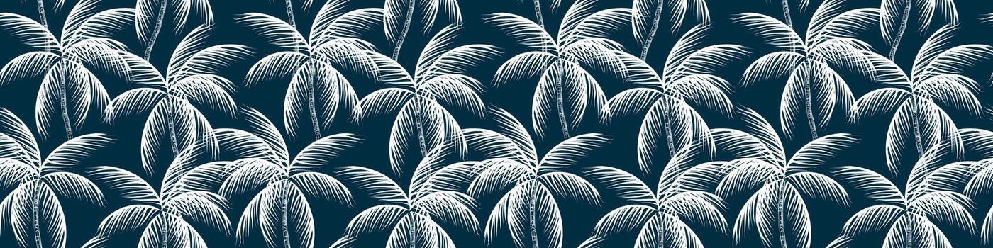 Seamless Abstract Palm TREE Pattern in White. Decorative Abstract graphic Element Repeated Palm Tree Illustration vector