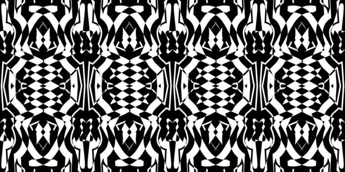 Abstract Geometric black and white Art Repeating Background. Contemporary Black and White Visual Art Backdrop. Dynamic Geometric Distortion Repeating Motif vector