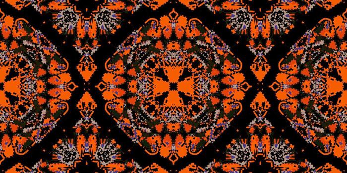 Contemporary Abstract Embroidery Pattern, seamless background. Dark Abstract Luxury background, Packaging or Textile Pattern. Abstract Geometric Mosaic Kaleidoscope Texture. vector