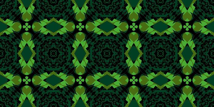 pattern fabric, Digital Graphic Abstract Textile Print in Green. Vibrant Green and Black Retro Geometric Backdrop. Contemporary Abstract Symmetry Grid Template vector