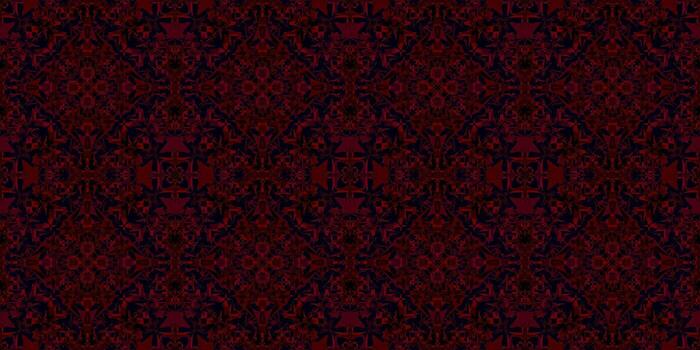lujoso resumen real rojo embaldosado modelo con intenso detalle. barroco estilo resumen ornamental tela impresión textura. gótico damasco simétrico fondo de pantalla textura en Rico carmesí vector