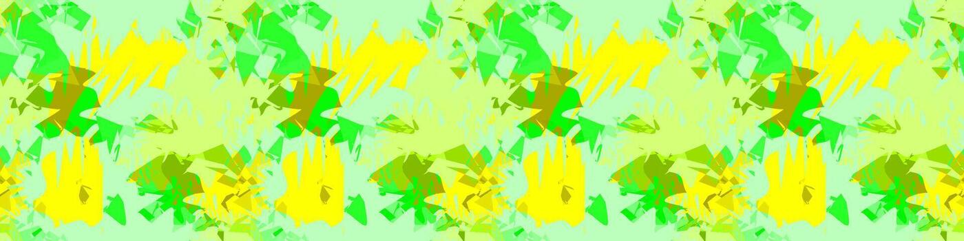 Seamless Abstract Neon Green and Yellow Pattern. Vibrant Lime Green Digital Camouflage Background. Modern Abstract Overlapping Shapes Background vector