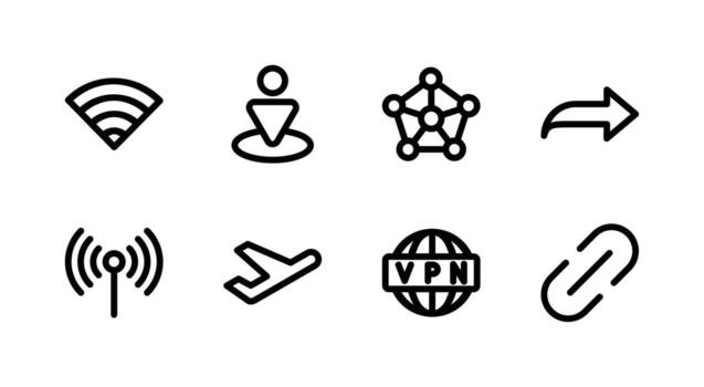 Professional Connectivity Control Line Icon Set Essential for Digital Interfaces vector