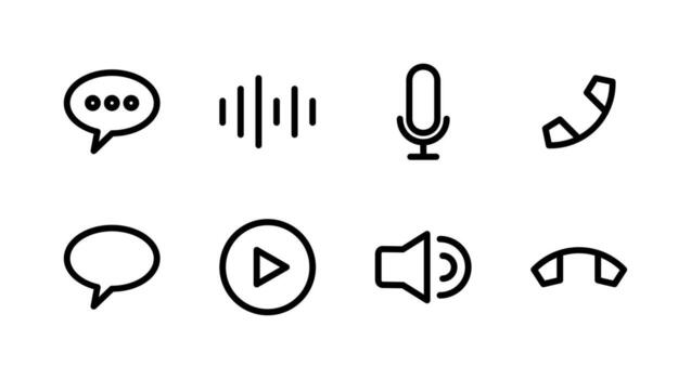 Essential Communication Chat Line Icon Set Perfect for Messaging Applications vector
