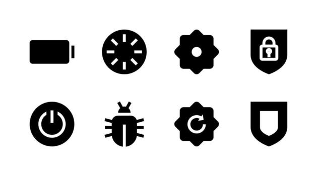 System and Utilities Solid Icon Set for Interface and Dashboard vector