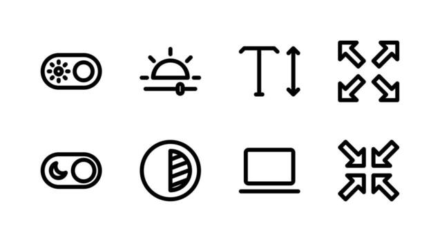 Fullscreen and Exit Line Icon Set for Web and Device vector