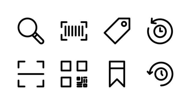 Essential Search Discovery Line Icon Set Perfect for Scanning Applications vector