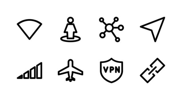 Complete Connection Signal Line Icon Set Premium Quality for Network Management vector
