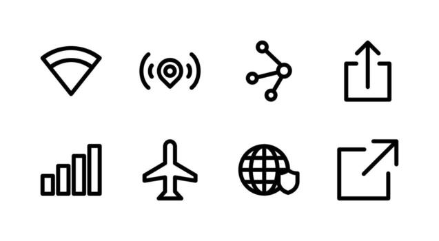 Essential Network Connectivity Line Icon Set Perfect for Wireless Applications vector