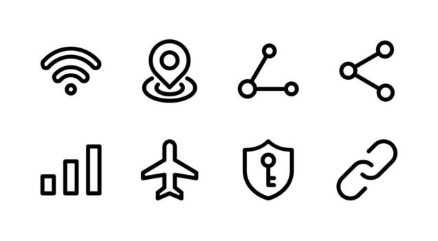 Ultimate WiFi Network Line Icon Set High Quality for Modern Mobile Platforms vector