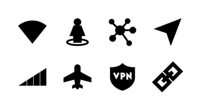 Essential Network Connectivity Solid Icon Set Perfect for Wireless Applications vector