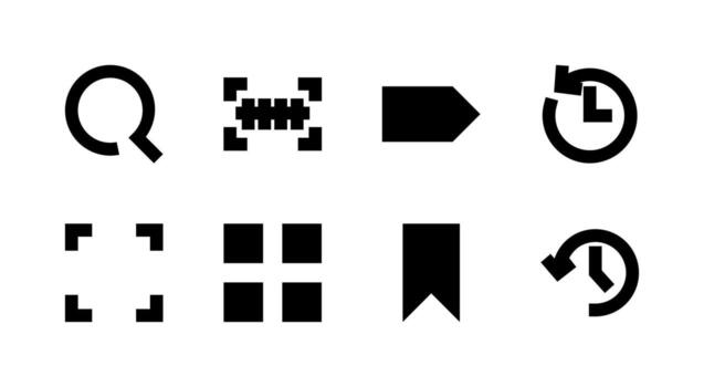 Professional Search Scan Solid Icon Set Essential for Digital Discovery Tools vector