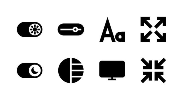 Light and Dark Mode Solid Icons for UI Dashboard vector