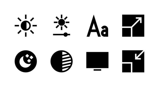Fullscreen and Exit Solid Icon Set for Web and Device vector