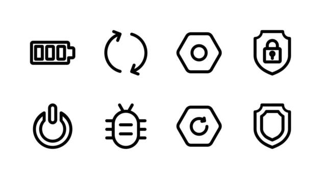 System and Utilities Line Icon Set for Interface and Dashboard vector