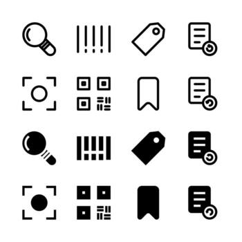 profesional buscar y descubrimiento icono conjunto para moderno interfaz y ux diseño vector