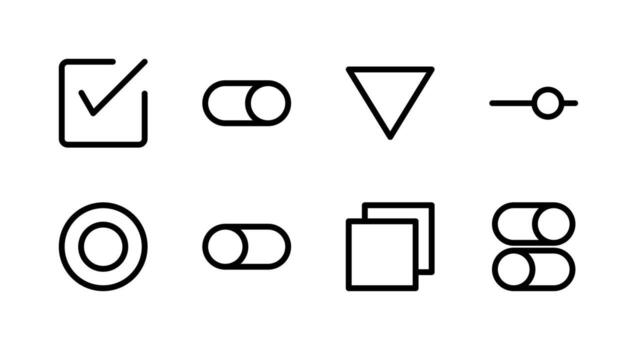 Professional Interface Control Line Icon Set Essential vector