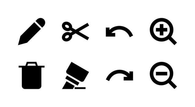 Versatile Document Editor Solid Icon Set Perfect for Professional Design Tools vector