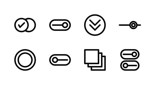 Versatile Form Element Line Icon Set Perfect for Professional Web Design vector