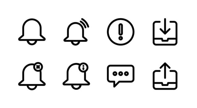 Complete Message System Line Icon Set Premium Quality for Dashboard Design vector