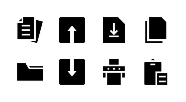 Ultimate Document Control Solid Icon Set High Quality for Modern Web Applications vector
