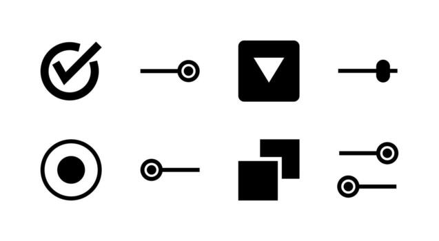 Complete UI Component Solid Icon Set Premium Quality for Interface Design vector