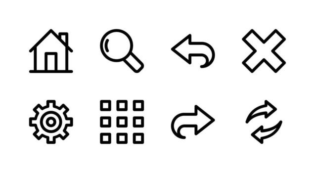 último ui controlar línea icono conjunto alto calidad para profesional aplicaciones vector