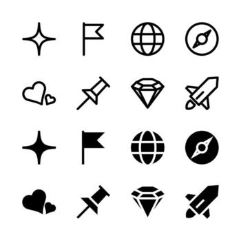 Complete Essential Symbols Icon Collection for App and Web UI Design vector