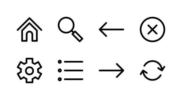 Complete Navigation Control Line Icon Set Premium Quality Interface Design vector