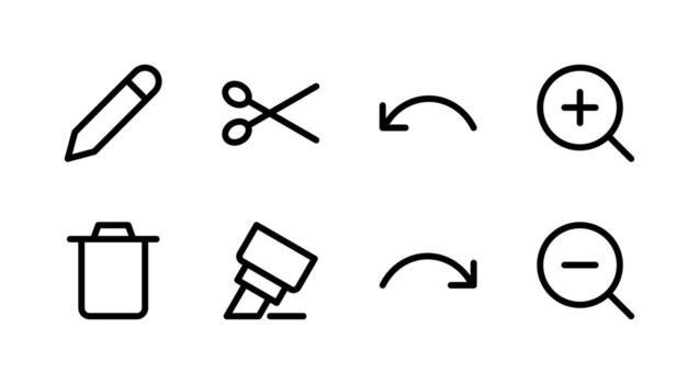 Essential Editing Tool Line Icon Set Perfect for Content Management Systems vector