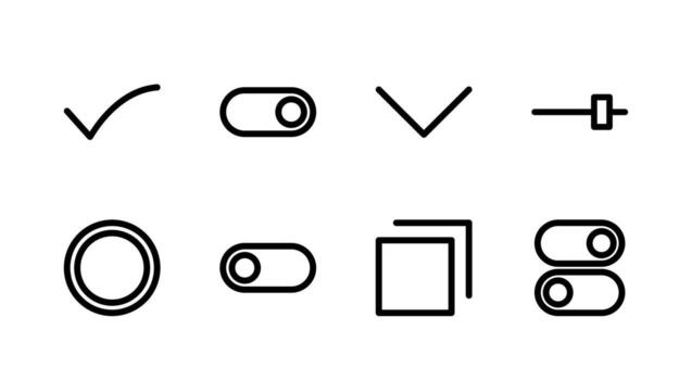 Essential Form Control Line Icon Set Perfect for Web and Mobile Applications vector