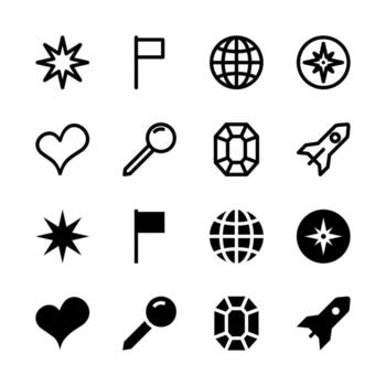 Professional Essential Symbols Icon Set for Modern Interface and UX Design vector