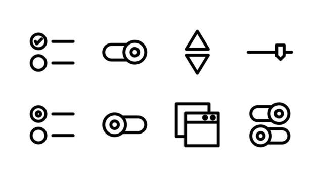 Ultimate Input Element Line Icon Set High Quality for Modern Dashboards vector