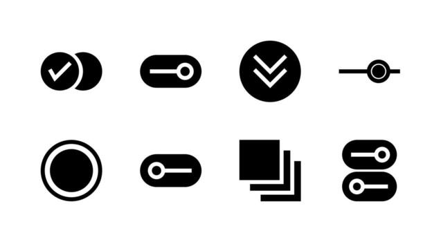 Essential Form Control Solid Icon Set Perfect for Web and Mobile Applications vector
