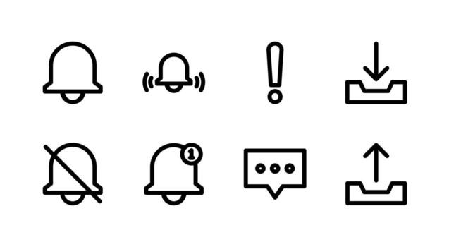 Professional Message Alert Line Icon Set Essential for Digital Products vector